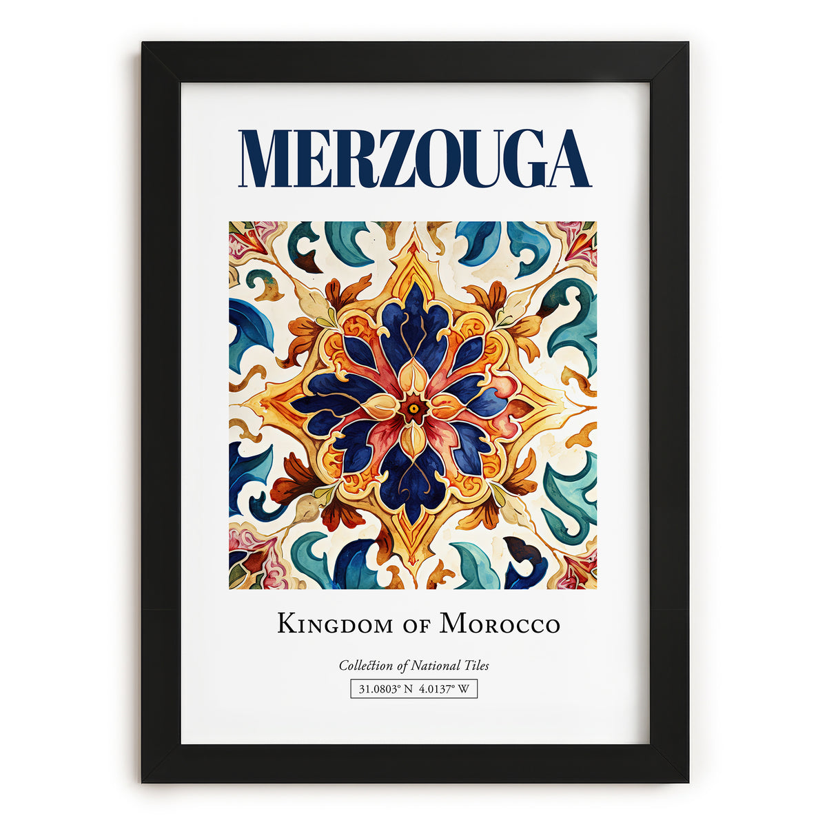 Merzouga, Morocco – Travel Wall Art, in sleek black frame
