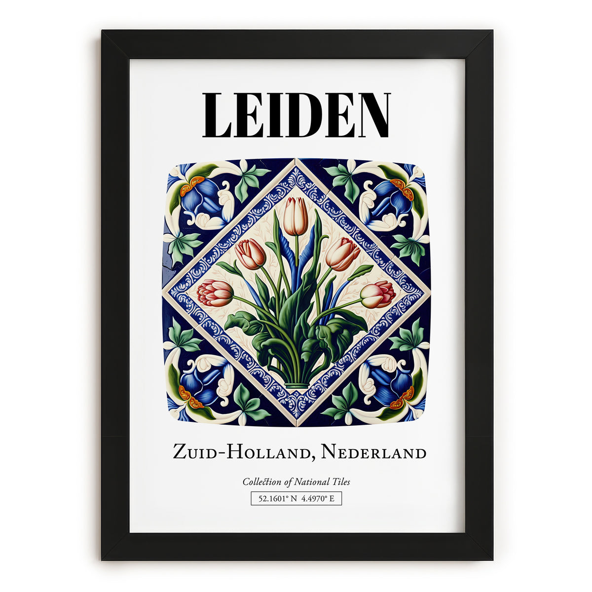 Leiden, Netherlands – Travel Print, in sleek black frame