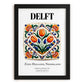 Delft, Netherlands – Country Culture Poster, in sleek black frame