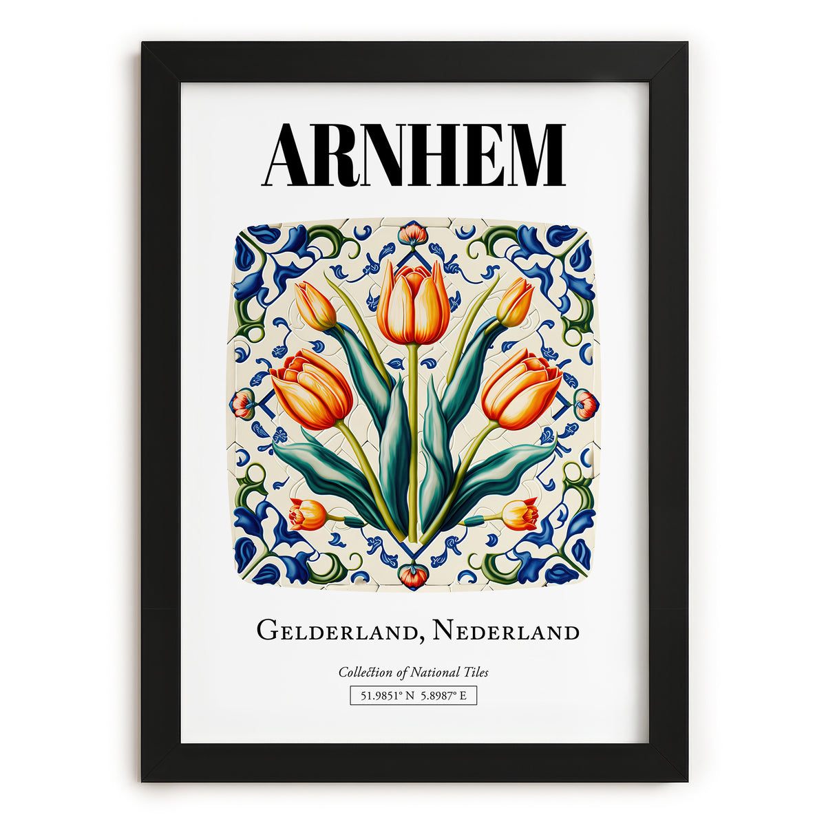 Arnhem, Netherlands – Travel Print, in sleek black frame