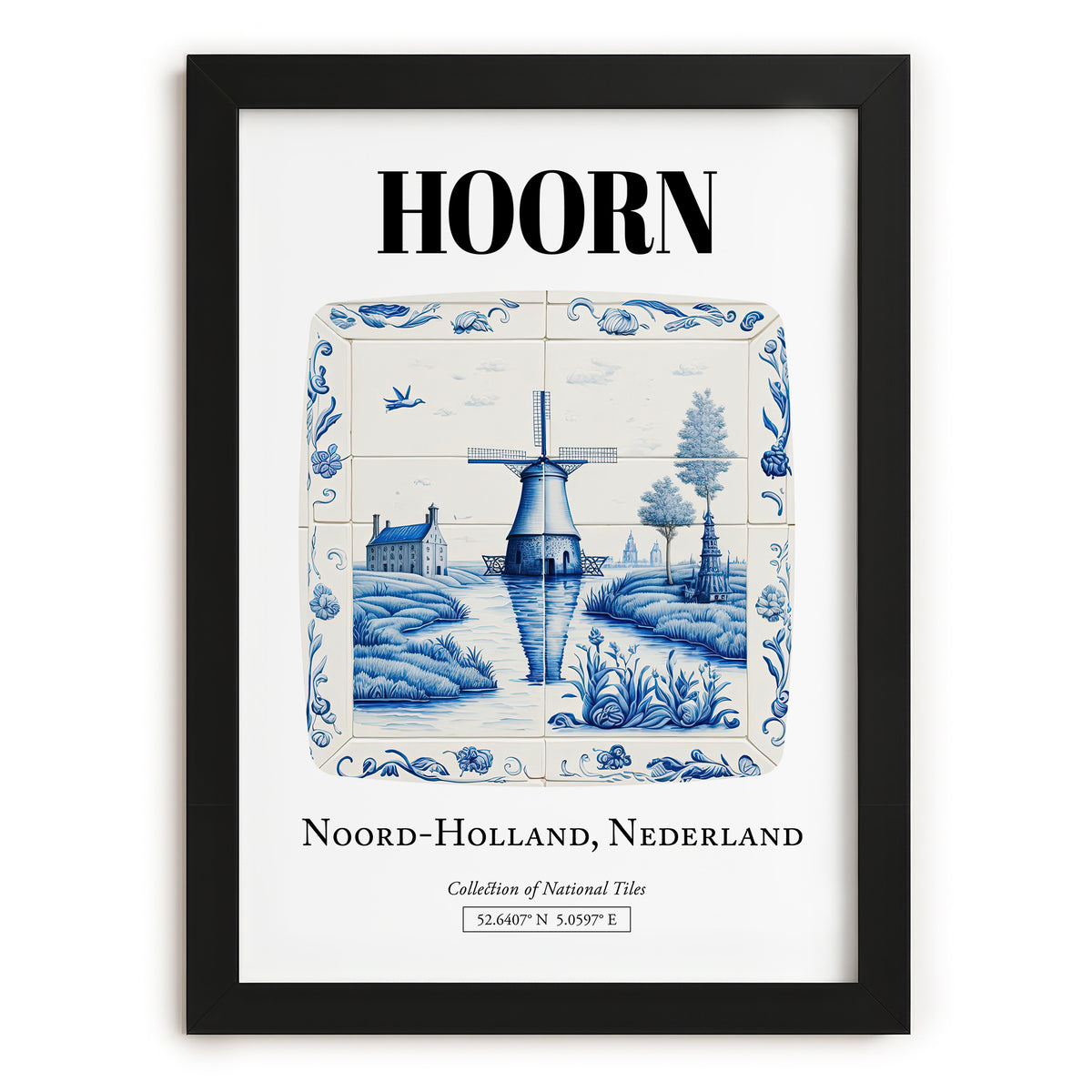Hoorn, Netherlands – Travel Print, in sleek black frame