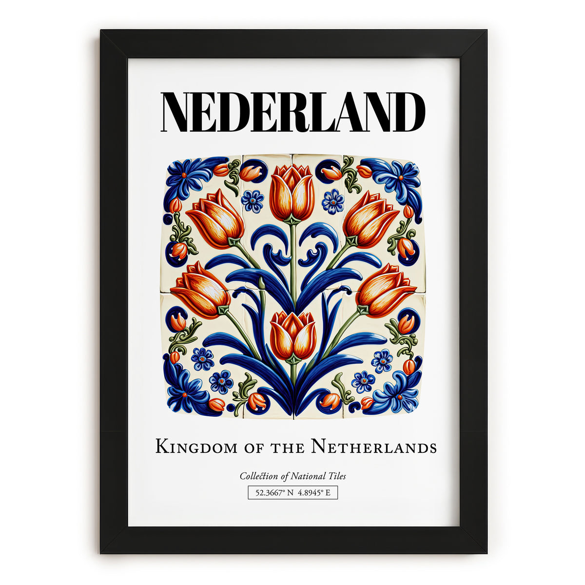 Nederland, Netherlands – Architectural Travel Art, in sleek black frame