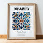 Drammen, Norway – Travel Poster, in wooden frame leaning on the floor