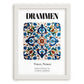 Drammen, Norway – Travel Poster, placed in minimal white frame
