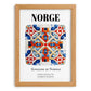 Norge, Norway – Travel Poster, set in oak frame