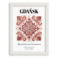 Gdańsk, Poland – Travel Wall Art, placed in minimal white frame