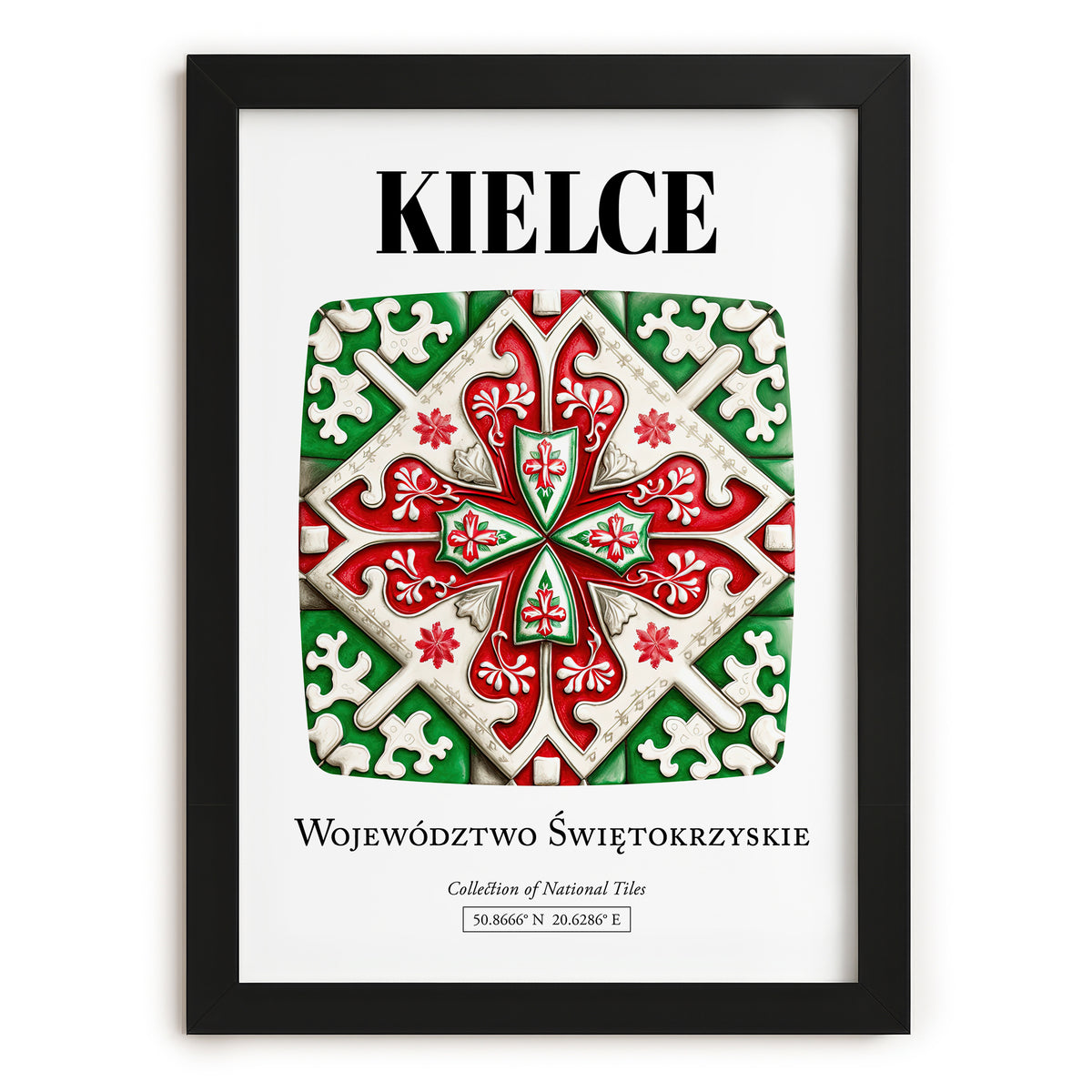 Kielce, Poland – Travel Print, in sleek black frame