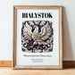 Białystok, Poland – Travel Memories Wall Print, in wooden frame leaning on the floor