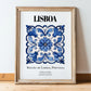 Lisboa, Portugal – Travel Print, in wooden frame leaning on the floor