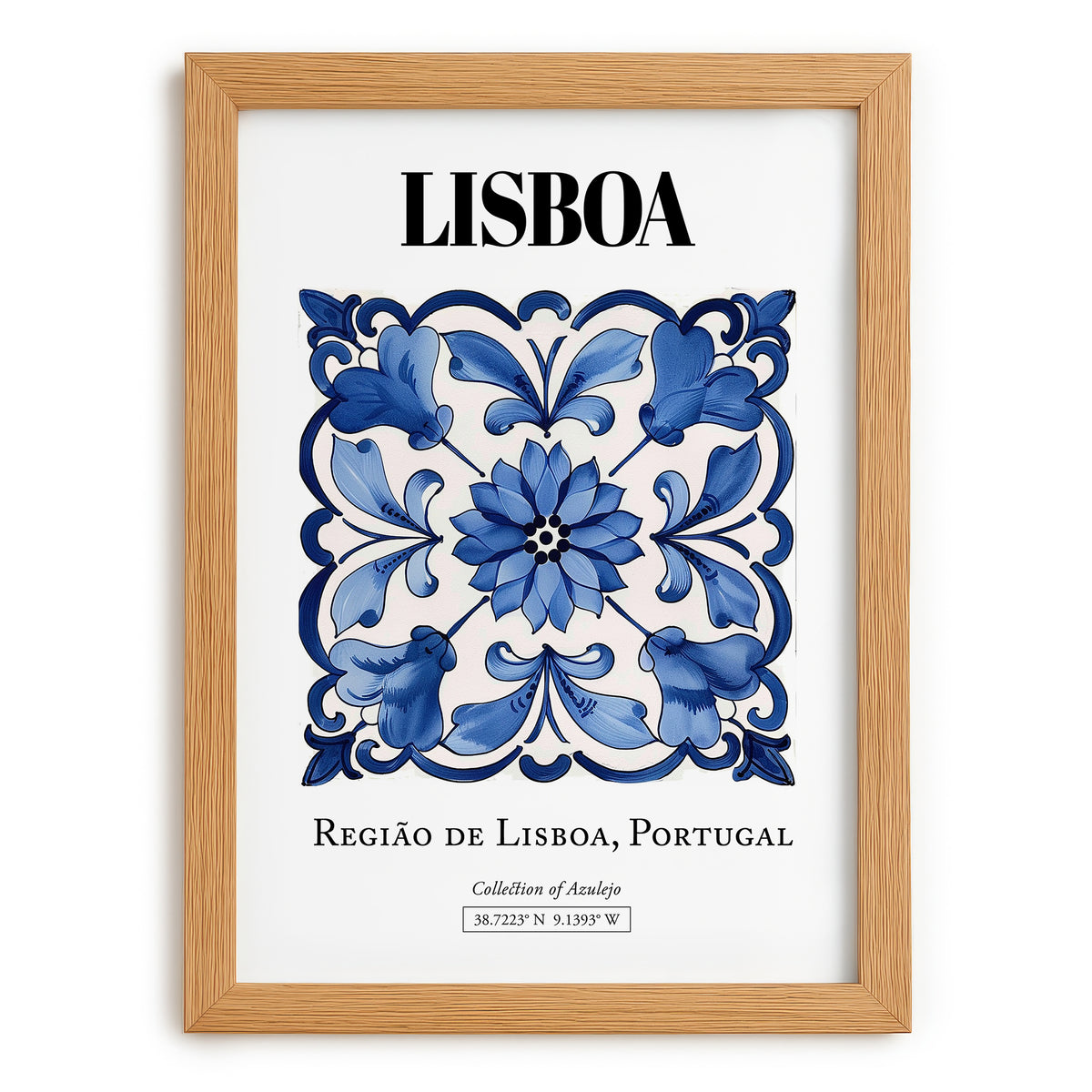 Lisboa, Portugal – Travel Print, set in oak frame
