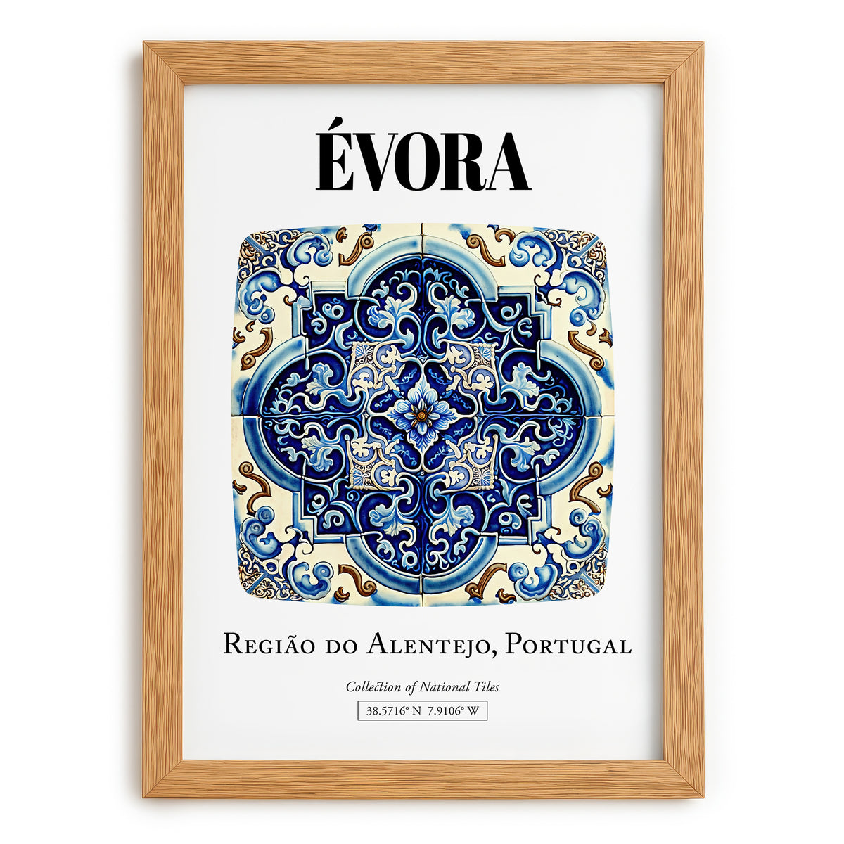 Évora, Portugal – National Pride Wall Decor, set in oak frame