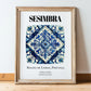 Sesimbra, Portugal – Travel Print, in wooden frame leaning on the floor