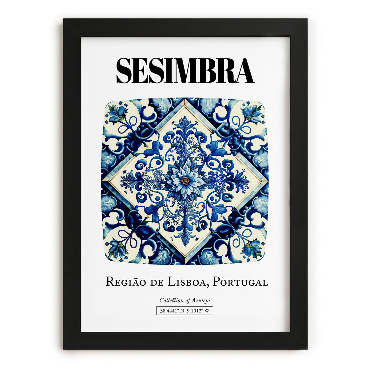 Sesimbra, Portugal – Travel Print, in sleek black frame