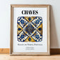 Chaves, Portugal – Travel Print, in wooden frame leaning on the floor