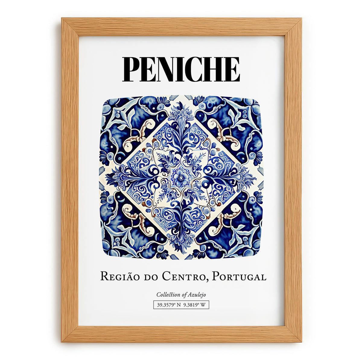 Peniche, Portugal – Travel Poster, set in oak frame