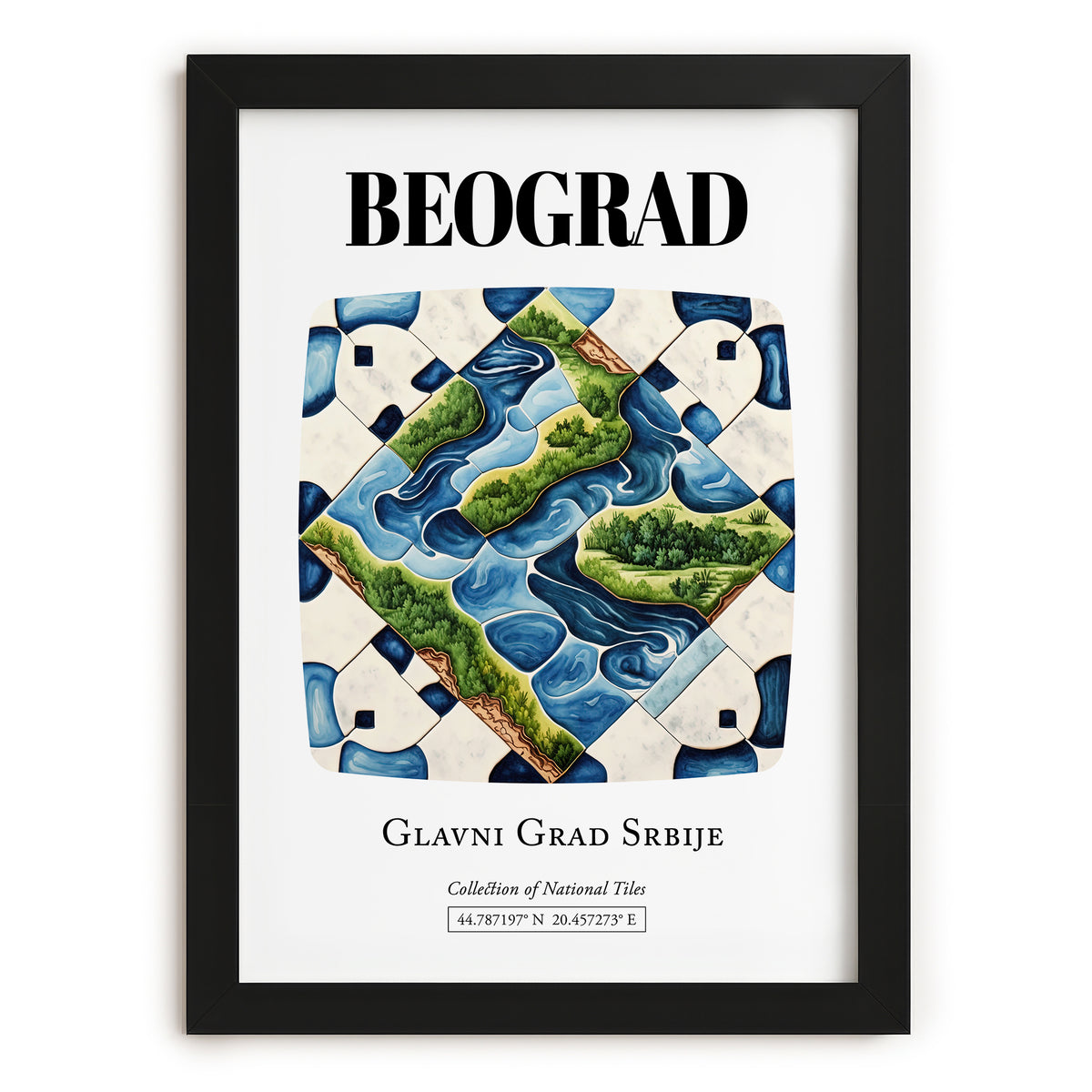 Beograd, Romania – Travel Wall Art, in sleek black frame