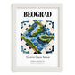 Beograd, Romania – Travel Wall Art, placed in minimal white frame