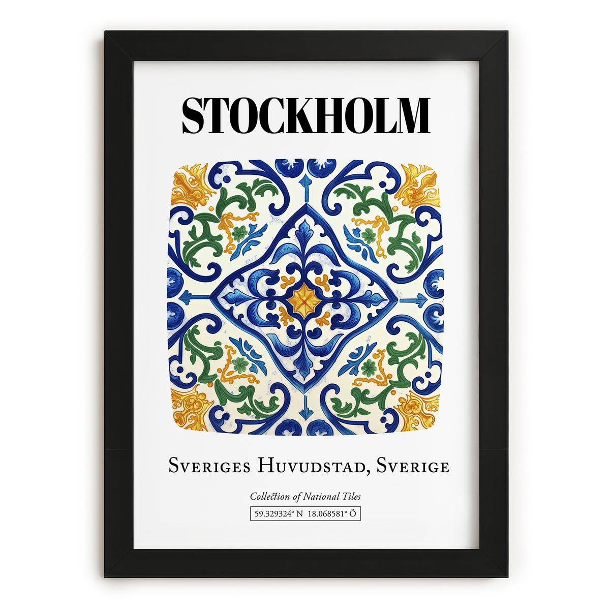 Stockholm, Sweden – Travel Wall Art, in sleek black frame