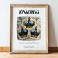 Jönköping, Sweden – Travel Print, in wooden frame leaning on the floor
