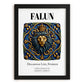 Falun, Sweden – Travel Poster, in sleek black frame