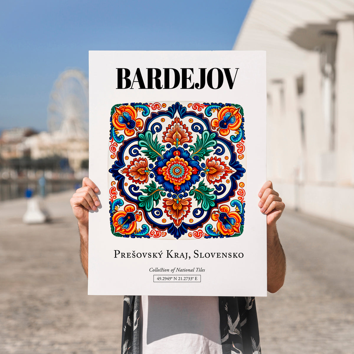 Bardejov, Slovakia – Travel Poster, no-text version framed in wood