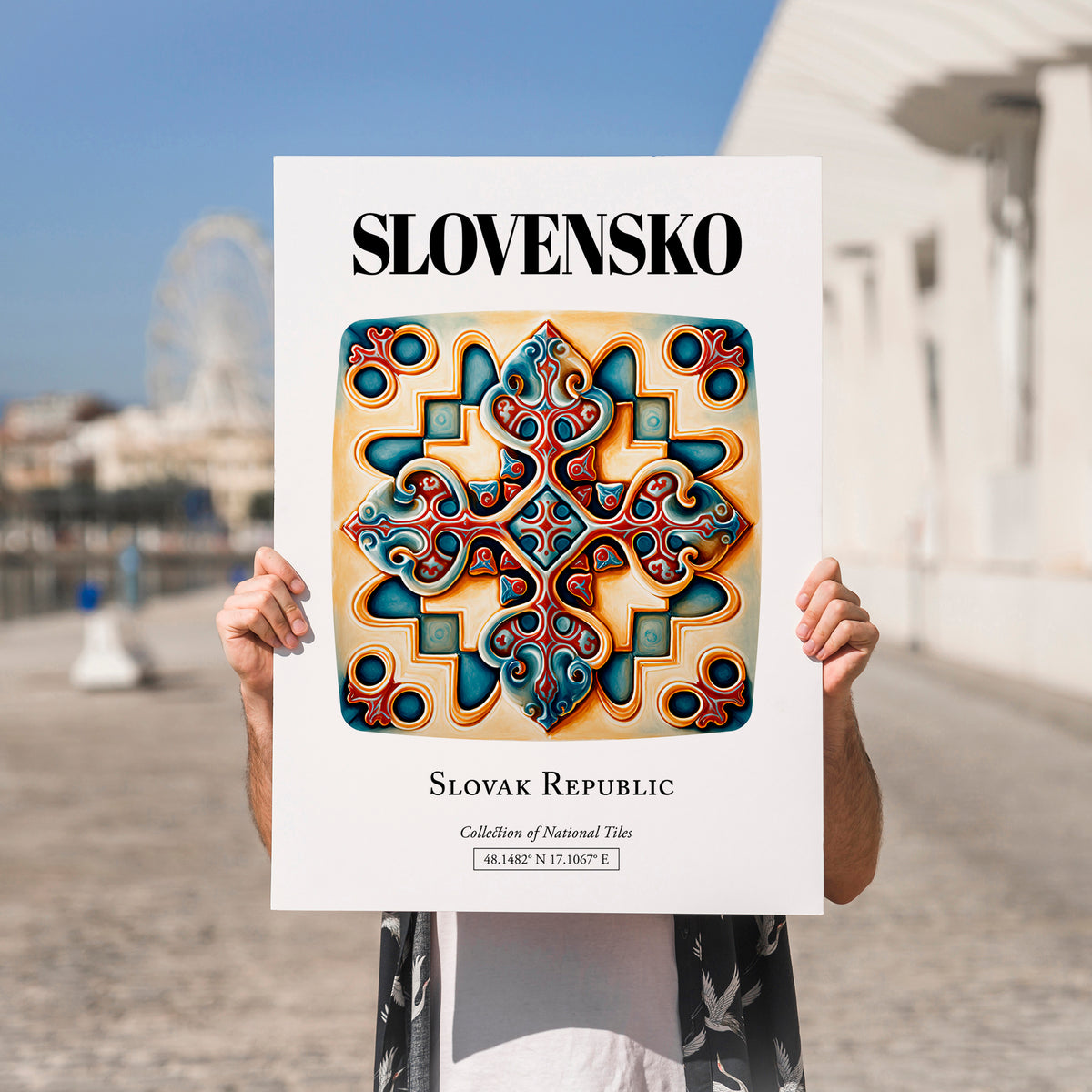 Slovensko, Slovakia – Travel Print, no-text version framed in wood