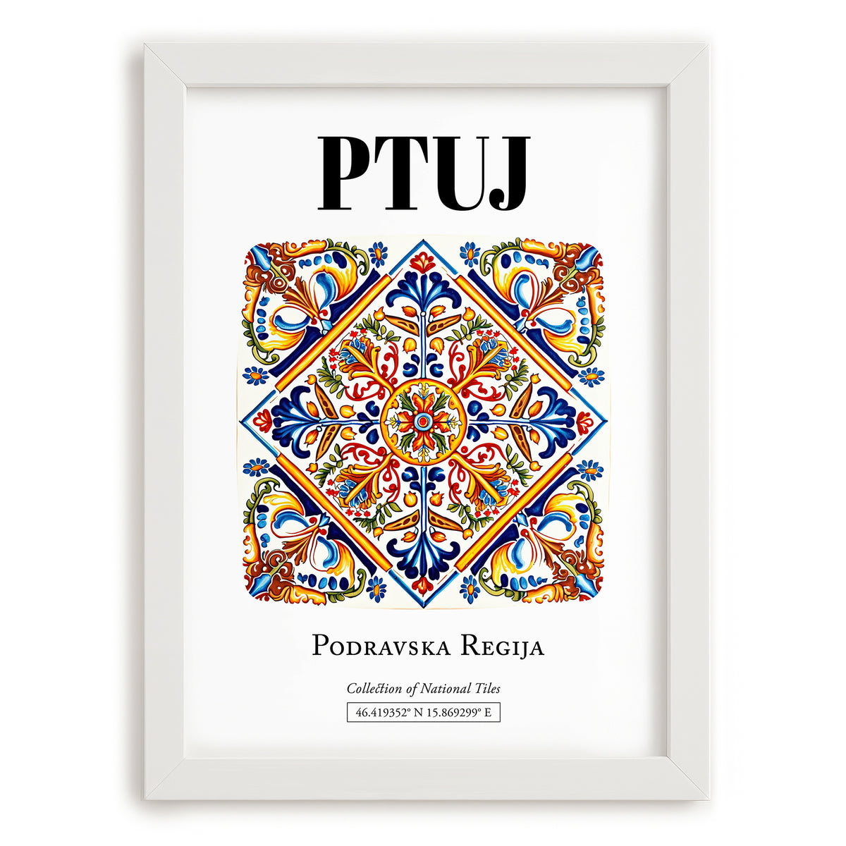 Ptuj, Slovenia – National Pride Wall Decor, placed in minimal white frame