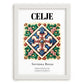 Celje, Slovenia – Minimalist Travel Print, placed in minimal white frame