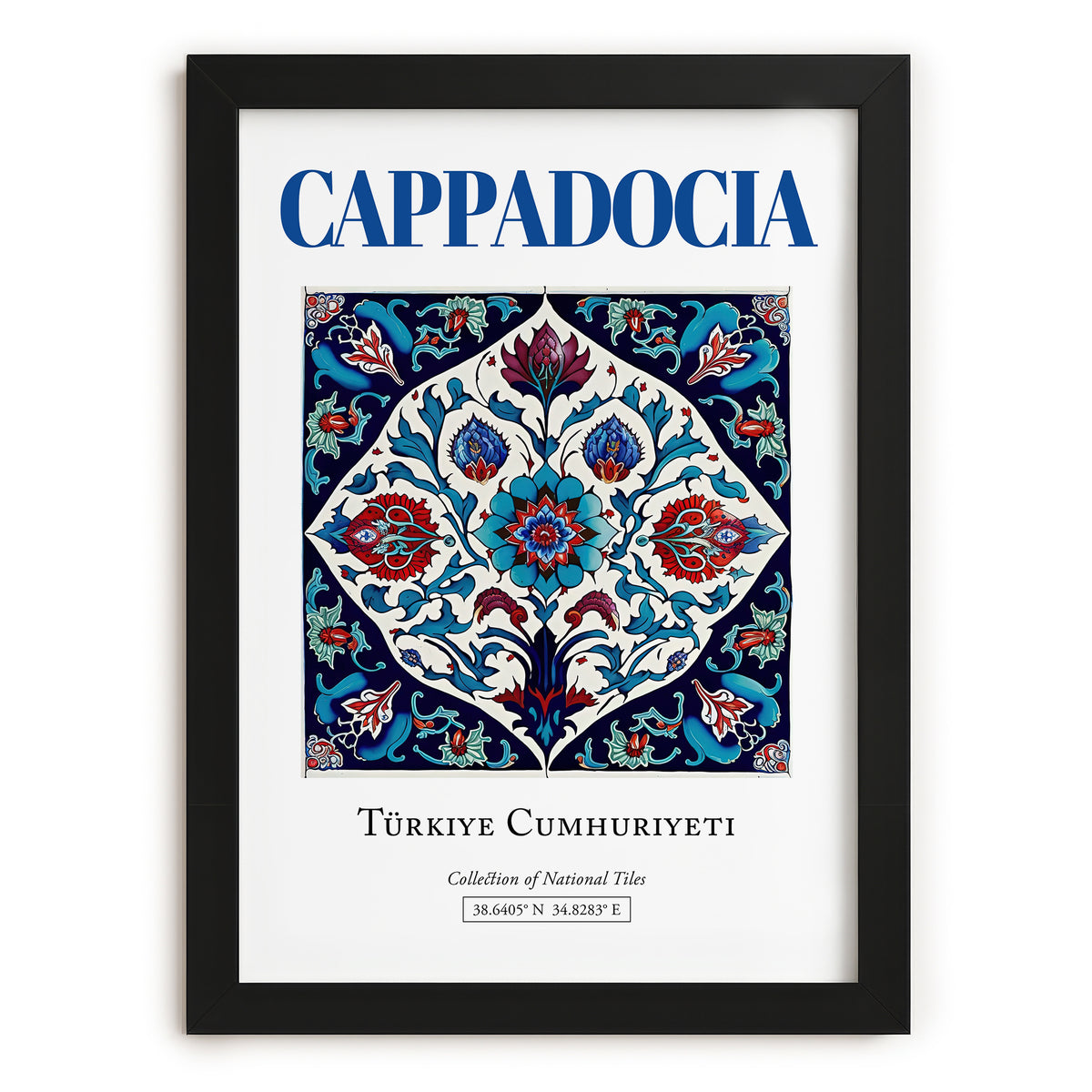 Cappadocia, Turkey – Vintage Travel Poster, in sleek black frame
