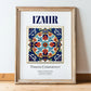 Izmir, Turkey – Tourist Destination Poster, in wooden frame leaning on the floor