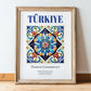 Türkiye, Turkey – Architectural Travel Art, in wooden frame leaning on the floor