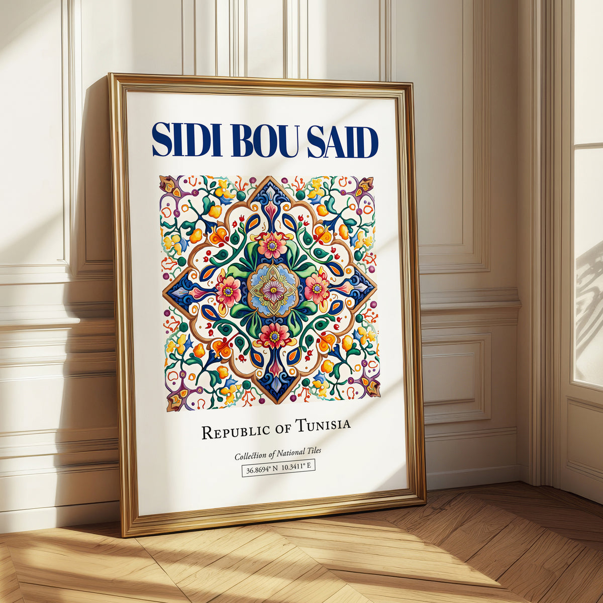 Sidi Bou Said, Tunisia – Vintage Travel Poster, styled in a charming Paris street view
