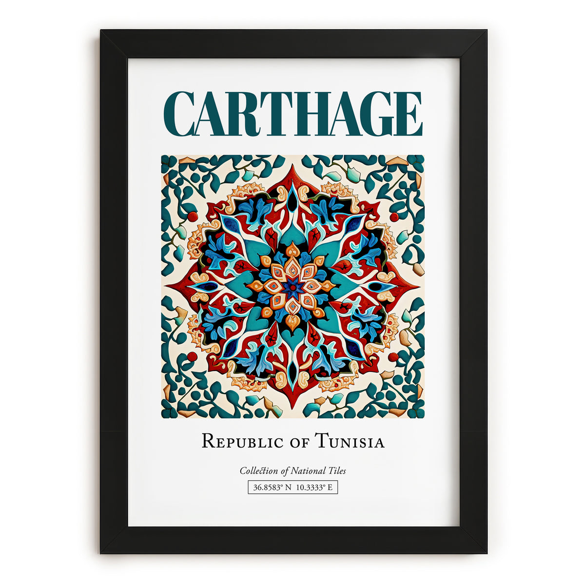 Carthage, Tunisia – Global Cities Wall Print, in sleek black frame