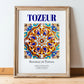 Tozeur, Tunisia – Tourist Destination Poster, in wooden frame leaning on the floor