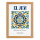 El Jem, Tunisia – Travel Poster, set in oak frame