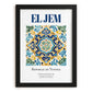 El Jem, Tunisia – Travel Poster, in sleek black frame