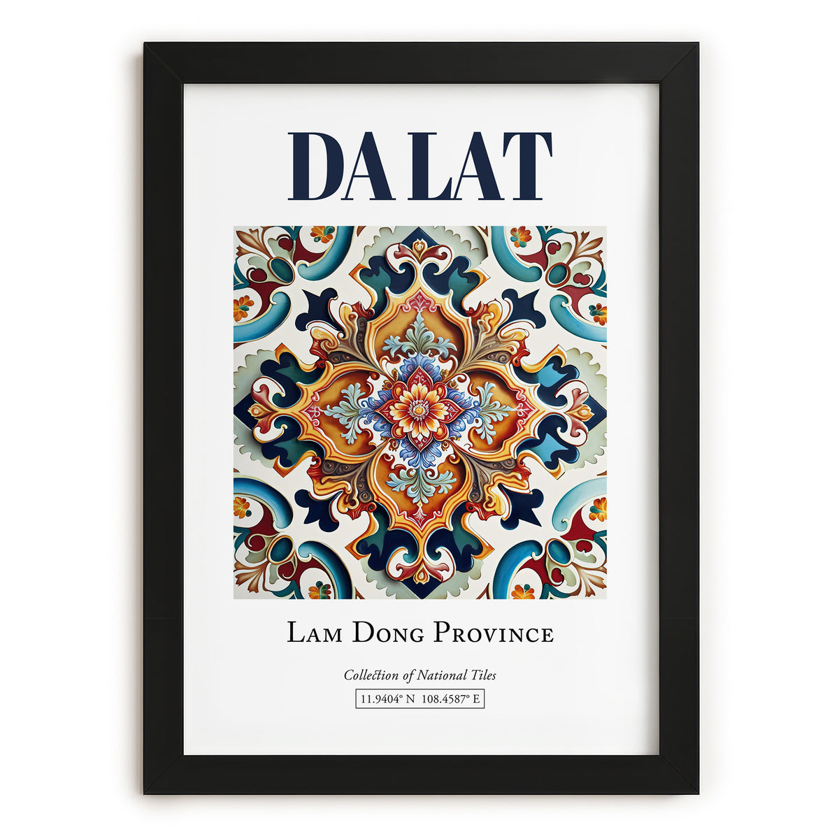 Da Lat, Vietnam – Country Culture Poster, in sleek black frame