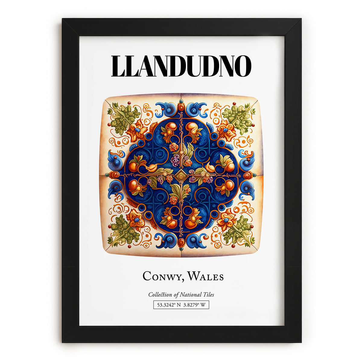 Llandudno, Wales – Travel Wall Decor, in sleek black frame