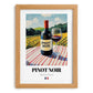 Pinot Noir – French Red Wine, Wine Bar Wall Art, set in oak frame