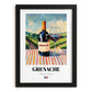 Grenache – French Red Wine, Vineyard Terrace Wall Art, in sleek black frame