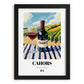 Cahors – French Red Wine, Vineyard Terrace Print, in sleek black frame