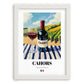 Cahors – French Red Wine, Vineyard Terrace Print, placed in minimal white frame