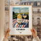 Chablis – French White Wine, Wine Bar Art, styled in a charming Paris street view