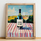 Picpoul de Pinet – French White Wine, Tasting Room Art, no-text version framed in wood