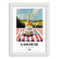Gascogne – French White Wine, Vineyard Terrace Illustration, placed in minimal white frame