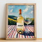 Jurançon – French White Wine, Wine Bar Poster, no-text version framed in wood
