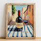 Chianti Classico – Italian Red Wine, Wine Bar Poster, no-text version framed in wood