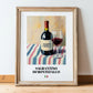 Sagrantino di Montefalco – Italian Red Wine, Wine Bar Poster, in wooden frame leaning on the floor