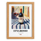 Etna Rosso – Italian Red Wine, Enoteca Illustration, set in oak frame