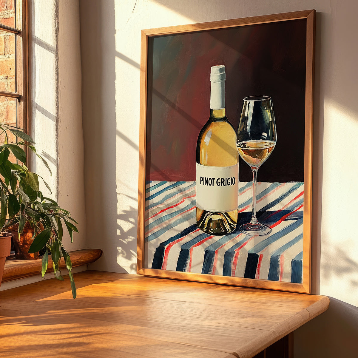 Pinot Grigio – Italian White Wine, Enoteca Wall Art, clean layout with no caption